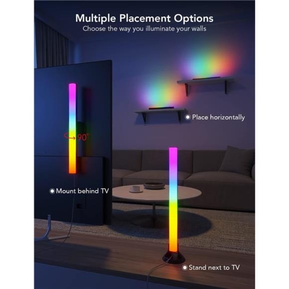 RGBIC Light Bars, 15 Inches WiFi TV Backlight with Double Light Beads,Light Bars - Picture 6 of 6